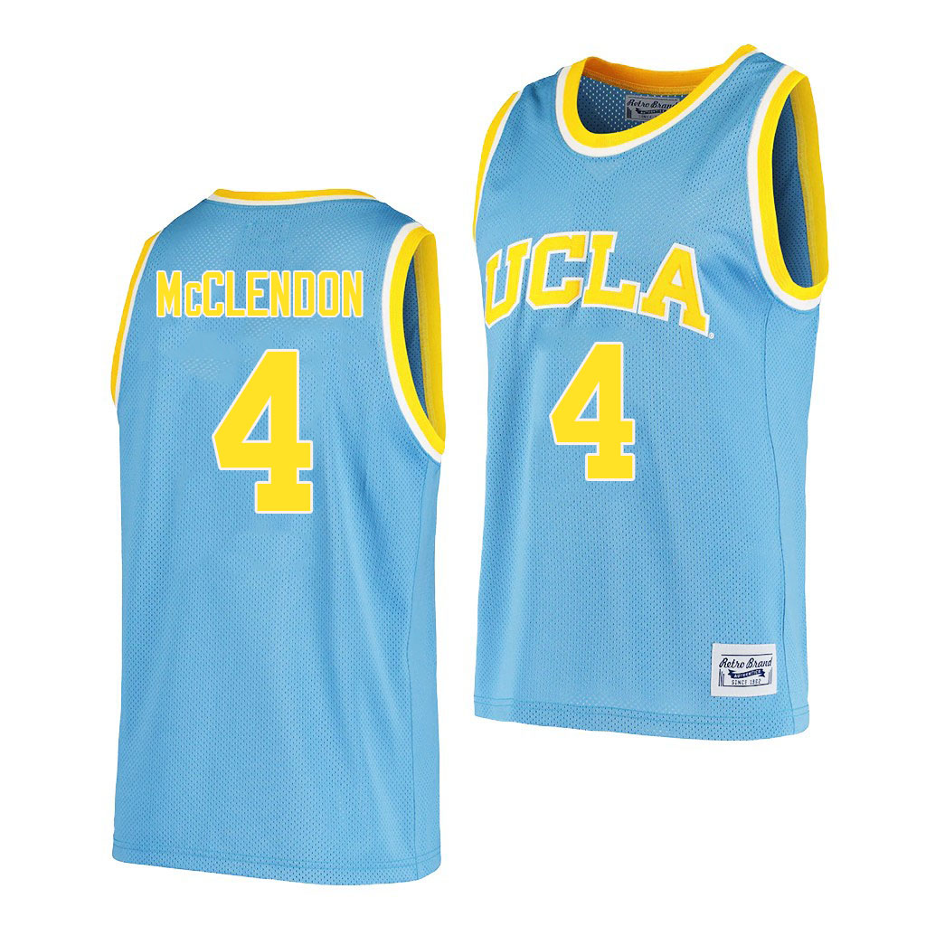 Men #4 Will McClendon UCLA Bruins College Jerseys Sale-Retro Blue